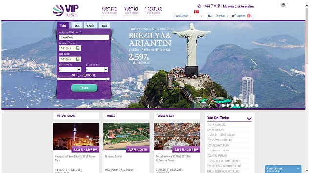 VIP Turizm Web Sitesini Yeniledi