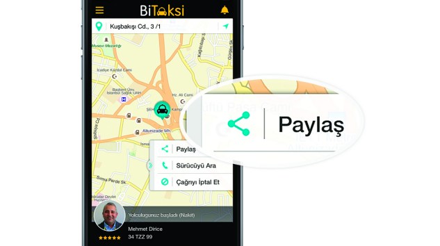 BiTaksi Kullanıcıları Taksi Yolculuklarını Gerçek Zamanlı Paylaşabilecek