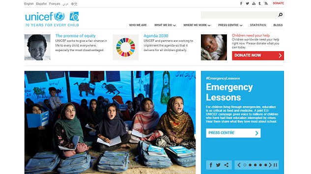 UNICEF, “2016 Şeffaf Yardım Endeksi” Sıralamasında 3. Oldu